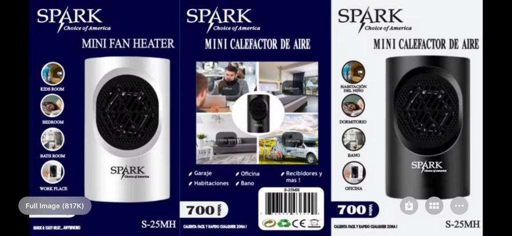 - Calentador de Escritorio Mini con Asa Redonda – 700W de Calor Potente