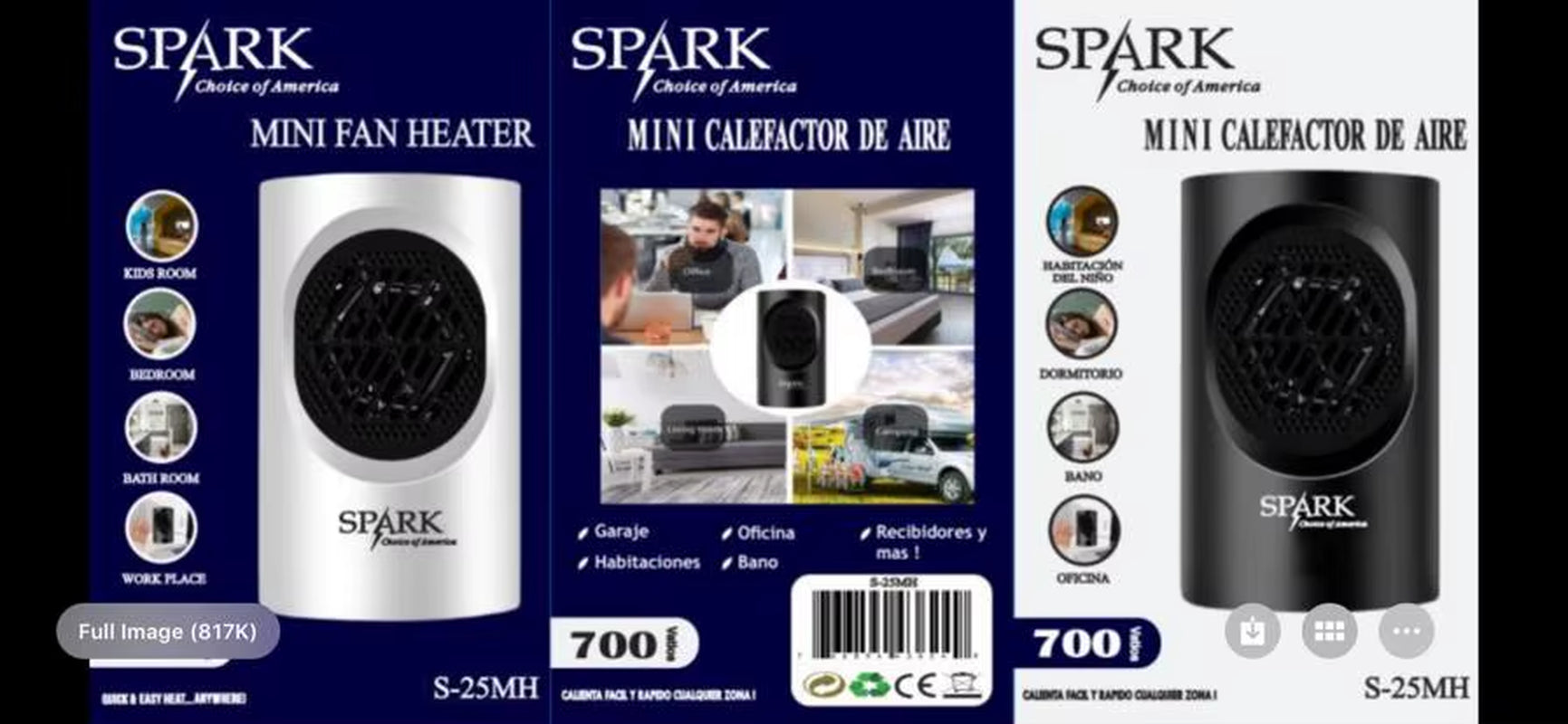 - Calentador de Escritorio Mini con Asa Redonda – 700W de Calor Potente