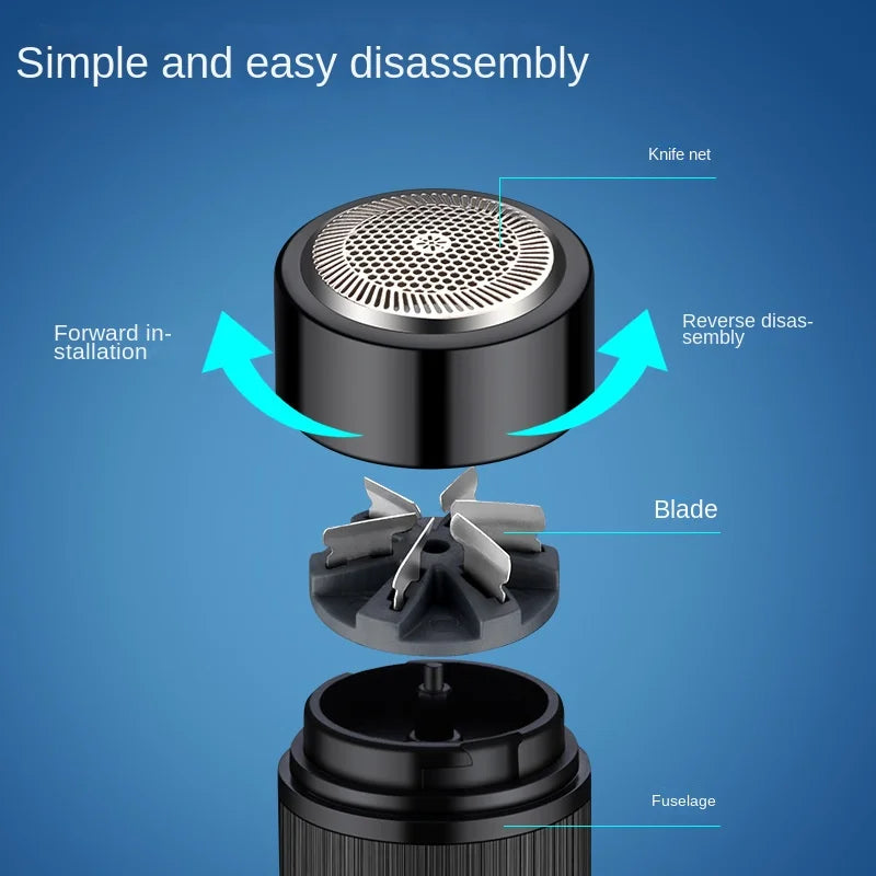 Afeitadora eléctrica mini para hombre, portátil y recargable para coche y viajes. Afeitadora profesional para depilación y cuidado del rostro y cuerpo.