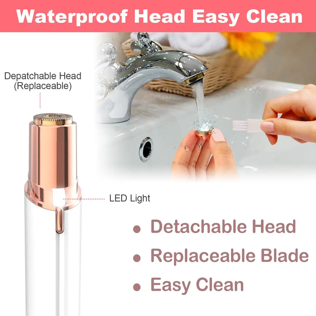 Depiladora Eléctrica Indolora para Mujeres con Luz LED – Removedor de Vello Facial Portátil