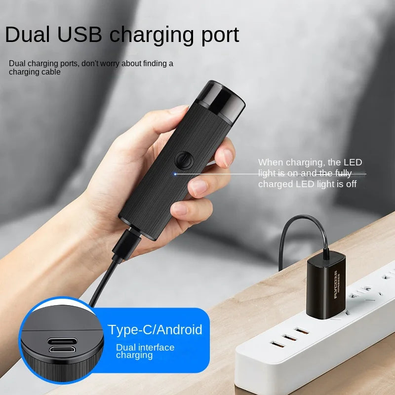 Afeitadora eléctrica mini para hombre, portátil y recargable para coche y viajes. Afeitadora profesional para depilación y cuidado del rostro y cuerpo.